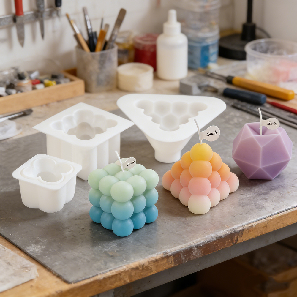 Candle Making Kits - 3D Bubble Cube Silicone Candle Molds