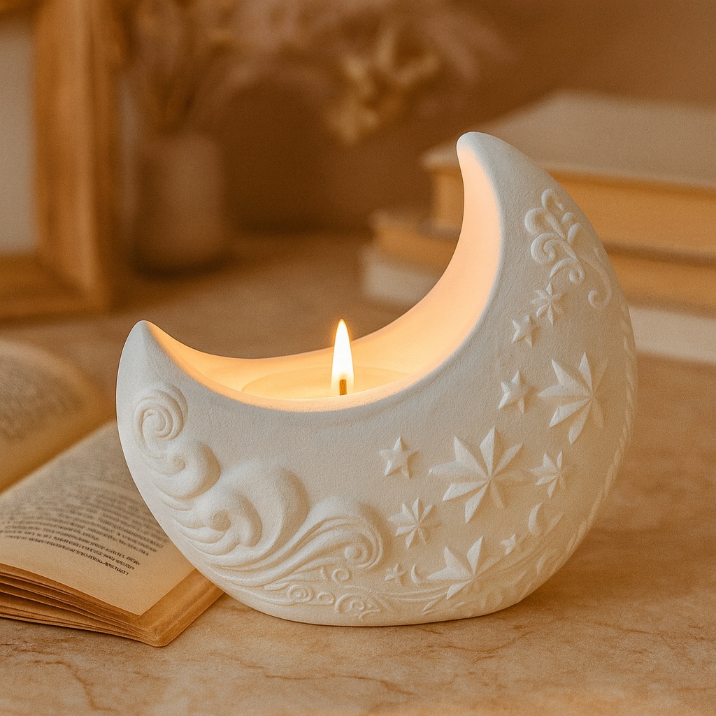 3d Relief Moon Gypsum Resin Mo - Candle Making Process ulasan dan harga