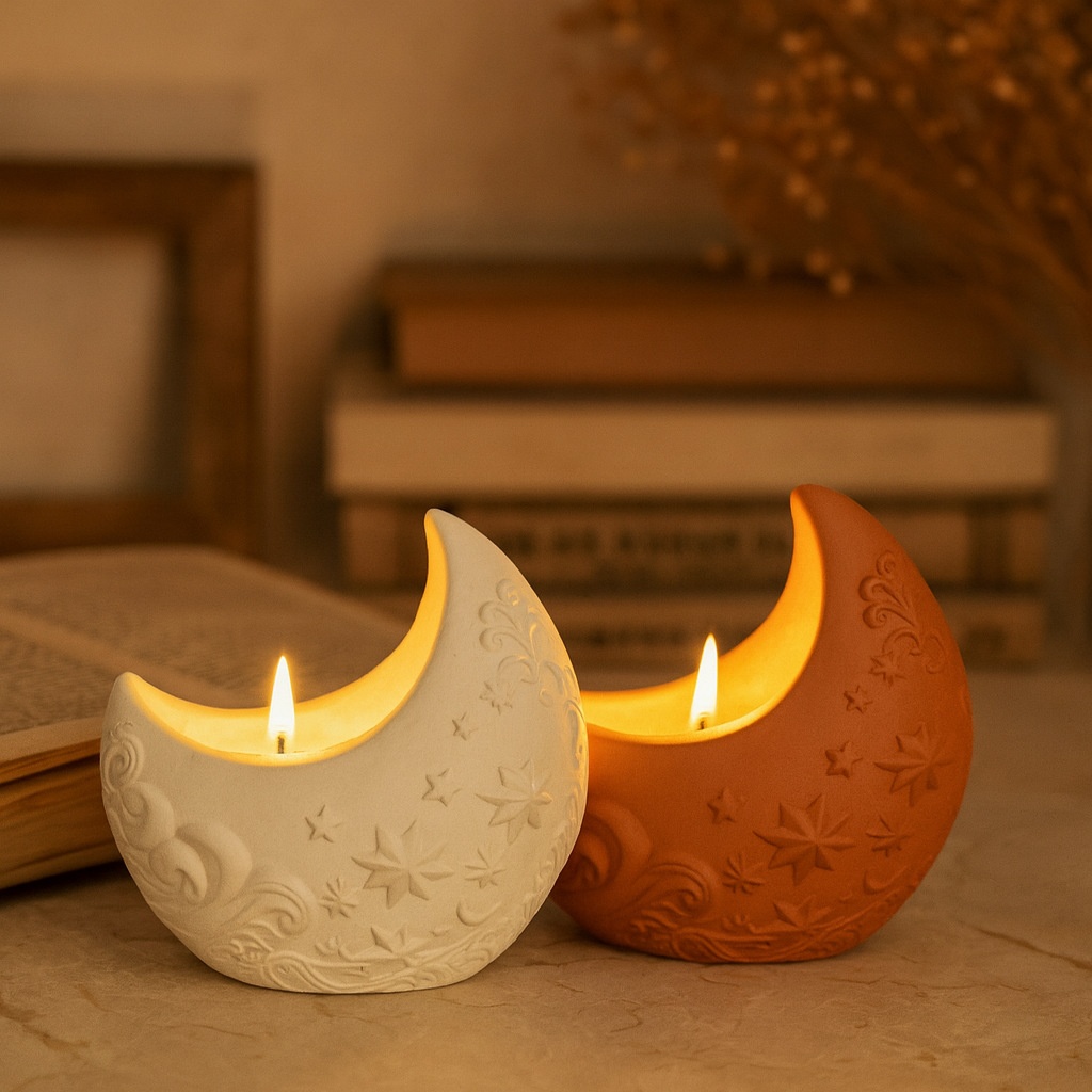 3d Relief Moon Gypsum Resin Mo - Candle Making Process ulasan dan harga