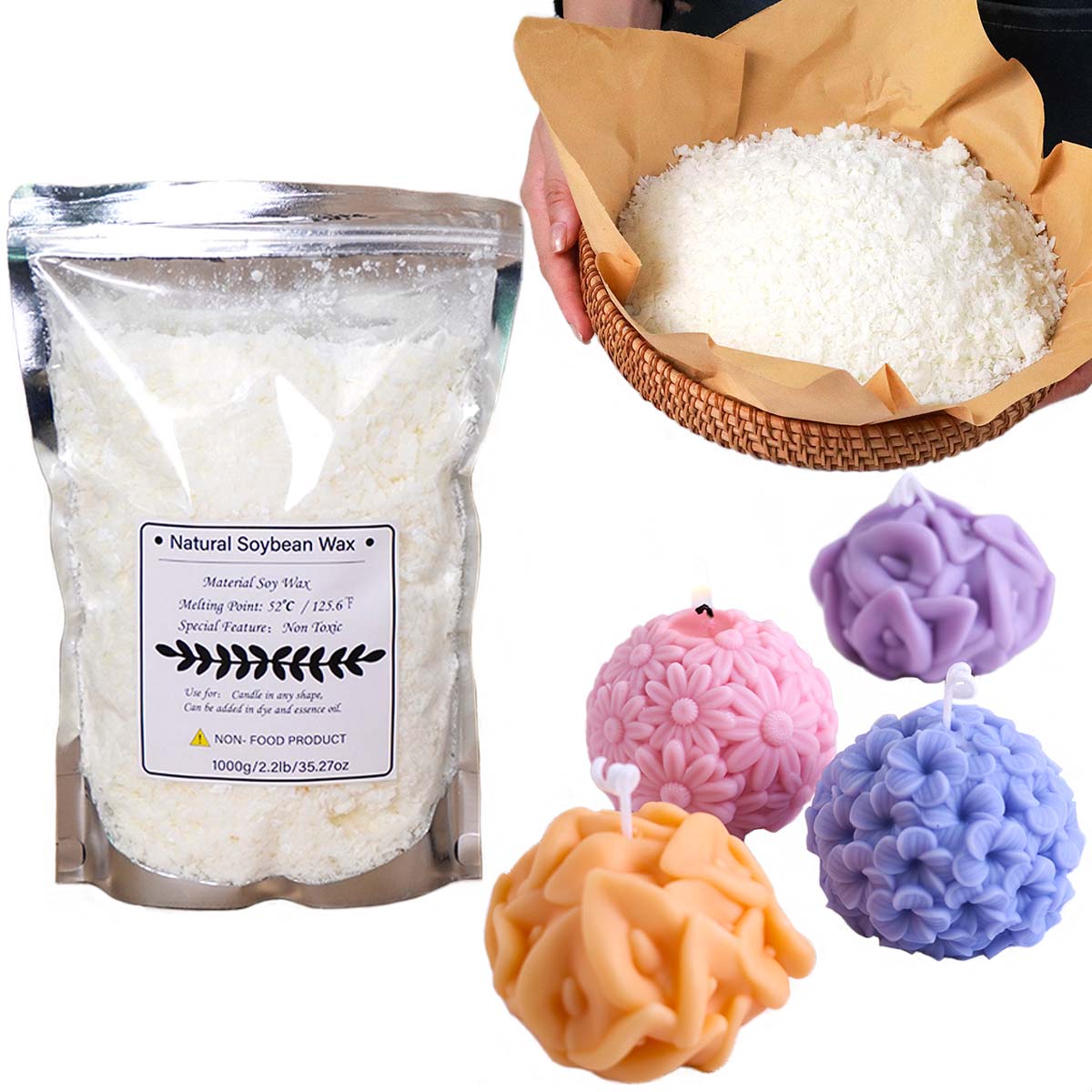 100/250/500/1000g Natural Soy  - Candle Making Kits ulasan dan harga